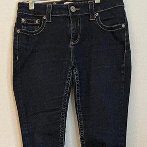 RED Valentino Womens Dark Wash Skiny Leg 11 Logo Buttons Lether Logo Jeans 30